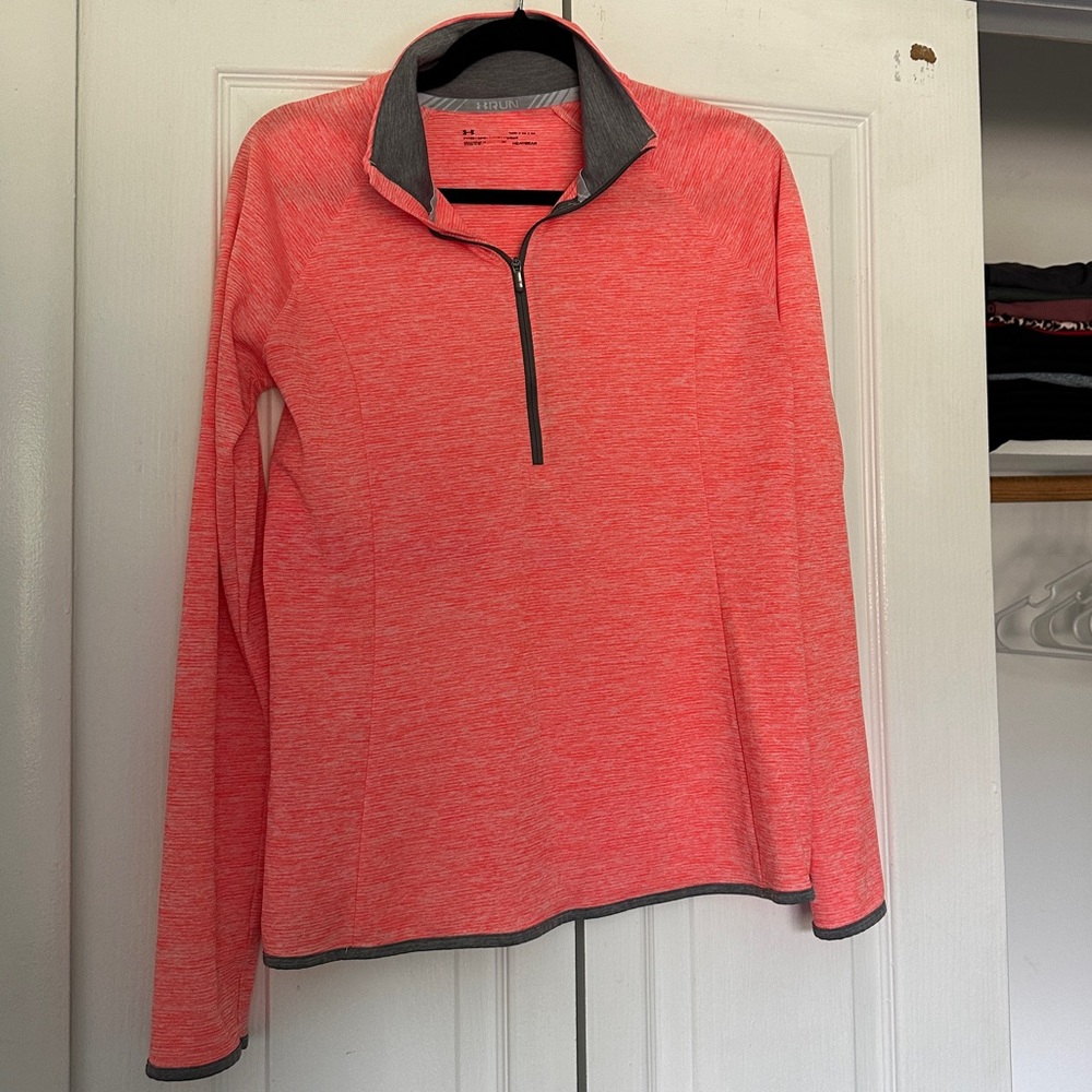 Women’s Orange Under Armour Running Pullover